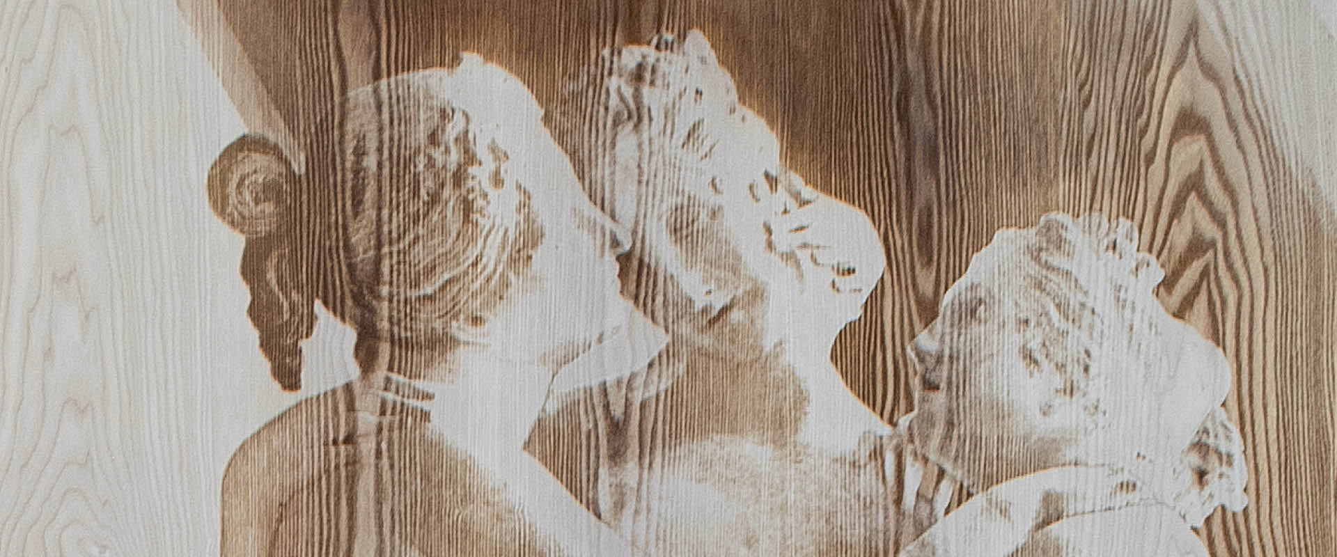 The three divine faces of Canova's Three Graces on ash wood panels